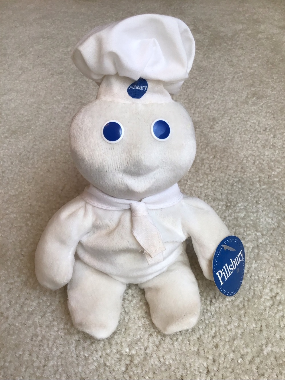Vintage Pillsbury Dough Boy 8” Beanie Plush, 1999